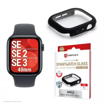 E.V.I Displex Full Body Screen Protector for Apple Watch SE (2/3) 40 mm, Black