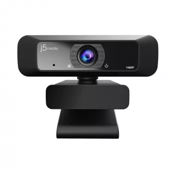 Webcam HD j5create JVCU100 USB™ avec rotation à 360°, résolution de capture vidéo 1080p, noire