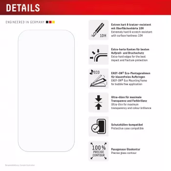 Protection d'écran Displex (10H) pour Samsung Galaxy S24/S25, cadre de montage Eco, résistante aux rayures