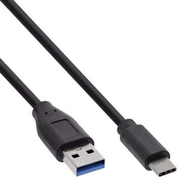 InLine USB 3.2 Gen.1x2 Cable, USB-C male / USB-A male, black, 0.3m