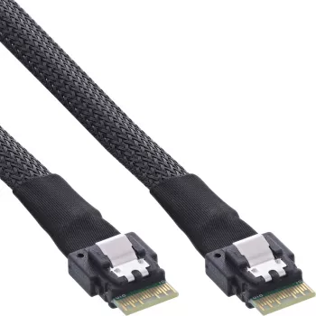 InLine Slim SAS Kabel, SFF-8654 zu SFF-8654, 24Gb/s, 1m