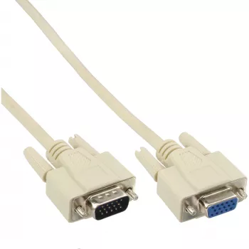 Câble VGA InLine 15 HD mâle / femelle beige 5 m