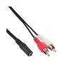 Câble audio 2x RCA mâle / jack 3,5 mm stéréo femelle 5 m InLine 89940E