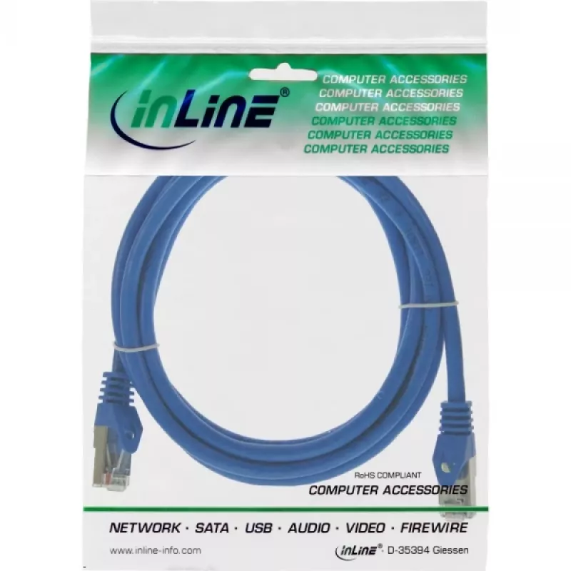 Câble patch InLine SF/UTP Cat.5e bleu 1,5 m