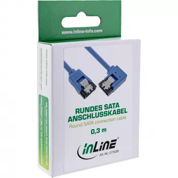 InLine SATA 6Gb/s round cable one side right angeled 90°, w/latches, 0.5m