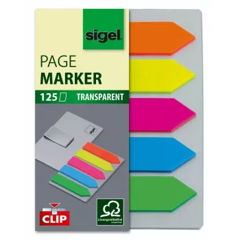 Bookmark Sigel HN611 Flexible bookmark Blue Green Orange Pink Yellow 125 pcs