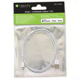 Câble Lightning Techly ICOC APP-8WH1 1 m blanc