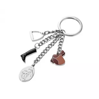 Keyring TROIKA KR13-17/CH Black Brown Silver 46mm 4mm 40g