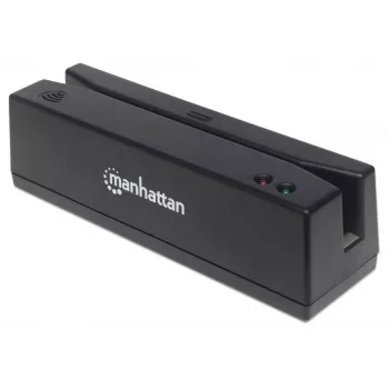 Manhattan USB-A Magnetic Strip Card Reader, Triple Track Reader, Keyboard Wedge Decoder, Cable 1.5m, Black, Three Year Warranty