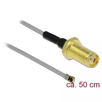 Coaxial Cable DeLOCK 90404 0.5m SMA MHF Black Gold Grey