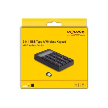 Numeric Keypad DeLOCK 12113 USB Black 20 Keys Universal