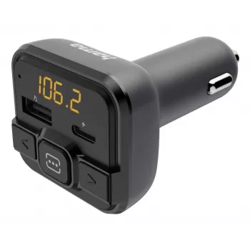 Hama 00014170 FM Transmitter with Bluetooth and USB-C Charger, 10.5 W