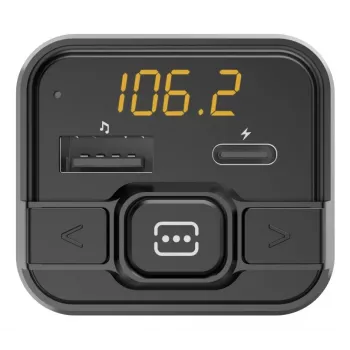 Hama 00014170 FM Transmitter with Bluetooth and USB-C Charger, 10.5 W