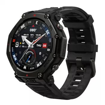 Amazfit T-rex 3 Pro 3.35 cm (1.32 inch) AMOLED 44 mm Digital 466 x 466 pixels Touchscreen Black Wi-Fi GPS (satellite)