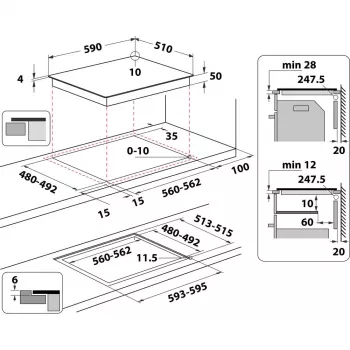 Whirlpool WL B4560 NE/W White Built-in 59 cm Zone induction hob 4 zone(s)