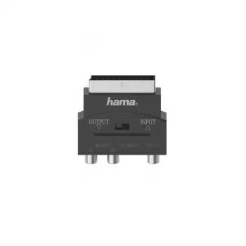 Hama 00205268 adaptateur câble vidéo S-VHS 3 x RCA + SCART (21 broches) noir