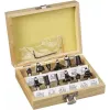 kwb 757290 Router Bit Set, 12 pcs, 8 mm Shank, in Wooden Box