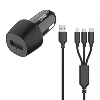 Mobile Device Charger 2GO 797258 Universal Black Cigar Lighter Auto 12/24V