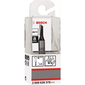 Bosch 2608628378 Straight Router Bit, 8 mm Shank, D 5 mm, Cutting Length 12.7 mm, Total Length 51 mm