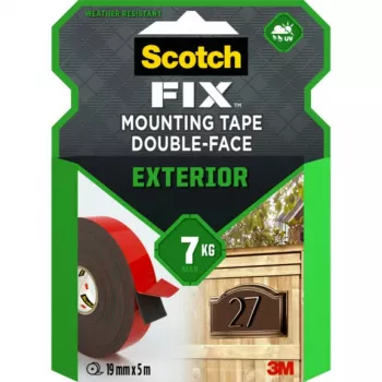 Ruban de montage double face Scotch-Fix extérieur 3M 7100274675, 19 mm x 5 m, rouge/noir