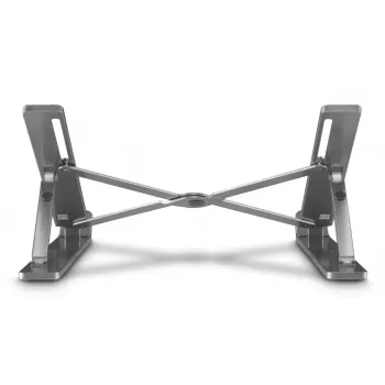 Hama 00126813 Aluminium laptop stand, 6-level tilt, foldable, up to 40 cm (15.6 inch), Silver