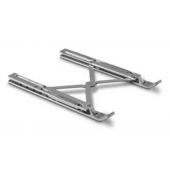 Hama 00126813 Aluminium laptop stand, 6-level tilt, foldable, up to 40 cm (15.6 inch), Silver