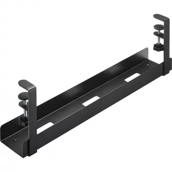 InLine Cable guide rail, for under-table mounting, with screw clamps, black