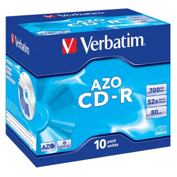 CD-R Verbatim AZO Crystal 700 Mo 52x 10 pièces
