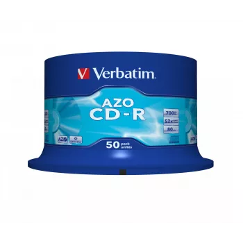 CD-R Verbatim AZO Crystal 700 Mo 52x, 50 pièces