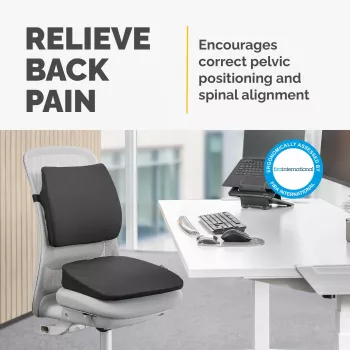 Coussin d'assise pour chaise de bureau Fellowes Breyta, coussin d'assise en coin avec évidement coccygien