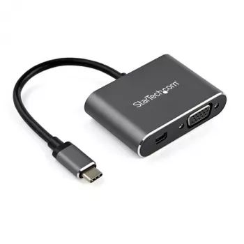 Adaptateur vidéo multiport USB-C StarTech.com - Adaptateur moniteur USB-C vers Mini DisplayPort 1.2 4K 60 Hz ou VGA 1080p - Convertisseur d'écran USB Type-C 2 en 1 MDP HBR2 HDR/VGA - Compatible TB3