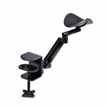 StarTech.com accoudoir réglable pour bureau, support ergonomique de bras/coude, rotation à 360 degrés, fixation par serrage/sans perçage, noir