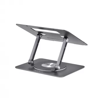 Support d'ordinateur portable rotatif StarTech.com, pivotement à 360°, rehausseur de bureau ergonomique pour ordinateur, plateau surélevé avec inclinaison réglable, max 5 kg, structure en aluminium, design portable