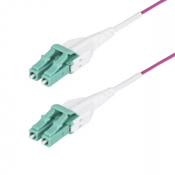 Câble fibre optique multimode OM4 LC vers LC (UPC) StarTech.com 30 m (100 ft), violet Erika, 50/125 µm, 40G/100G, LOMMF/VCSEL, cordon fibre Uniboot, OFNR Riser Rated
