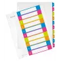 Index imprimables Leitz PP A4+ 1-10 WOW, index à onglets numériques, polypropylène (PP), multicolore, paysage, A4 Maxi, 245 mm