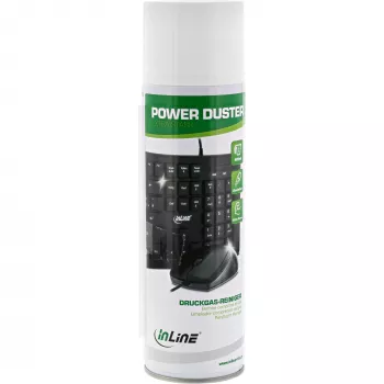 Cleaning spray InLine Power De-Duster for PC/Server — high-pressure 400 ml, for screens and plastics