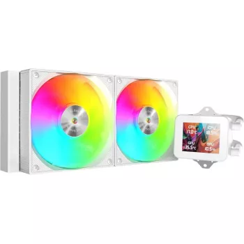 Mars Gaming ML-VISION240W AIO Liquid CPU Cooler, 240 mm, RGB, White