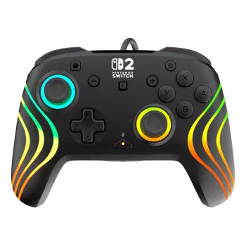 Manette Turtle Beach Afterglow Wave noire filaire RGB pour Nintendo Switch / Switch 2, USB-C, câble 3 m