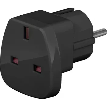 Wentronic Goobay adaptateur de voyage, noir - prise UK > Type F (Type F, CEE 7/7) (94271)