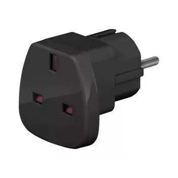 Wentronic Goobay adaptateur de voyage, noir - prise UK > Type F (Type F, CEE 7/7) (94271)
