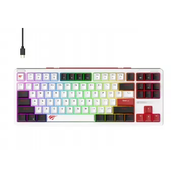 Clavier gaming Havit KB902L 80% filaire USB QWERTY 88 touches RGB LED