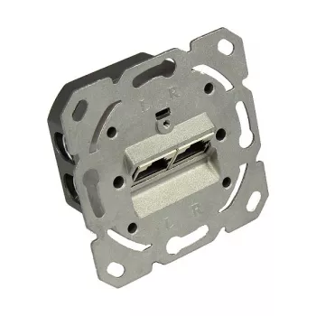 Prise réseau Cat. 6, 2xRJ45, blindée, entrée de câble verticale, sans pièce centrale/cadre de recouvrement, Good Connections (GC-N0052)