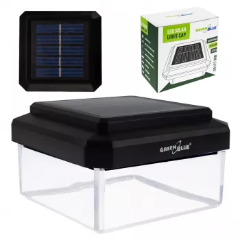 Solar LED Post Light GreenBlue GB127 WW — 3200K Neutral White, 80×80mm Envelope Canopy, NiMH Battery