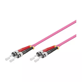 Câble patch fibre optique duplex OM4 (multimode, 50/125) ST/ST, LSZH, 1 m, Good Connections®