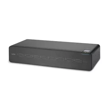 Commutateur KVM Belkin F1DN208KVM-UN-4 — 8 ports double écran HDMI/DisplayPort, clavier et souris USB, 4K@60Hz, montage en rack, noir