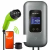 Borne de recharge pour véhicule électrique QOLTEC triphasée 22 kW 32 A avec Wi-Fi (modèle 52723)