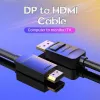 Câble DP vers HDMI 2M/SCHWARZ Hadbh Vention