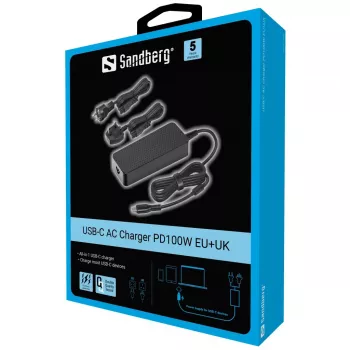 Sandberg 135-82 Chargeur secteur USB-C PD100W EU+UK