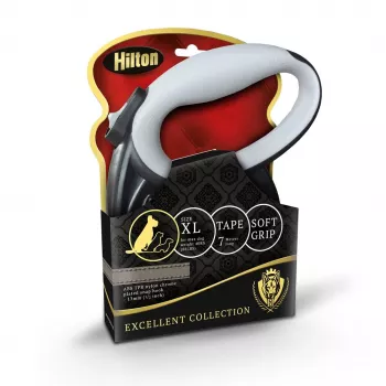 Retractable Dog Leash Hilton Smart Dog Tape XL — 7 m, for Dogs up to 40 kg, Black-Grey