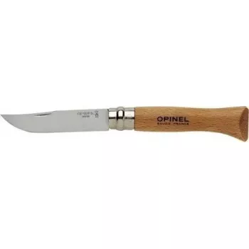 Opinel No. 06 Stainless Steel Folding Knife, Wooden Handle